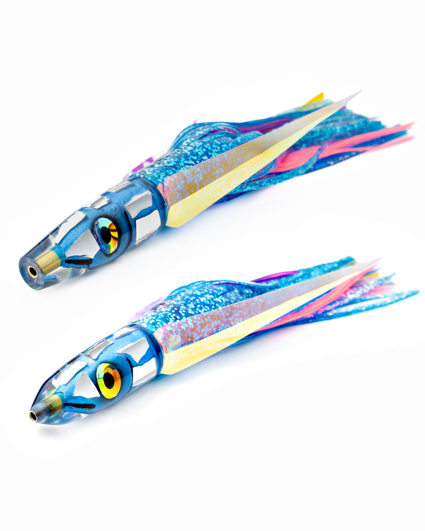 aloha fishing lures Black-Purple Back Purple Fins Deep Six Malolo 9" 6.5oz Strobez Aloha Lures